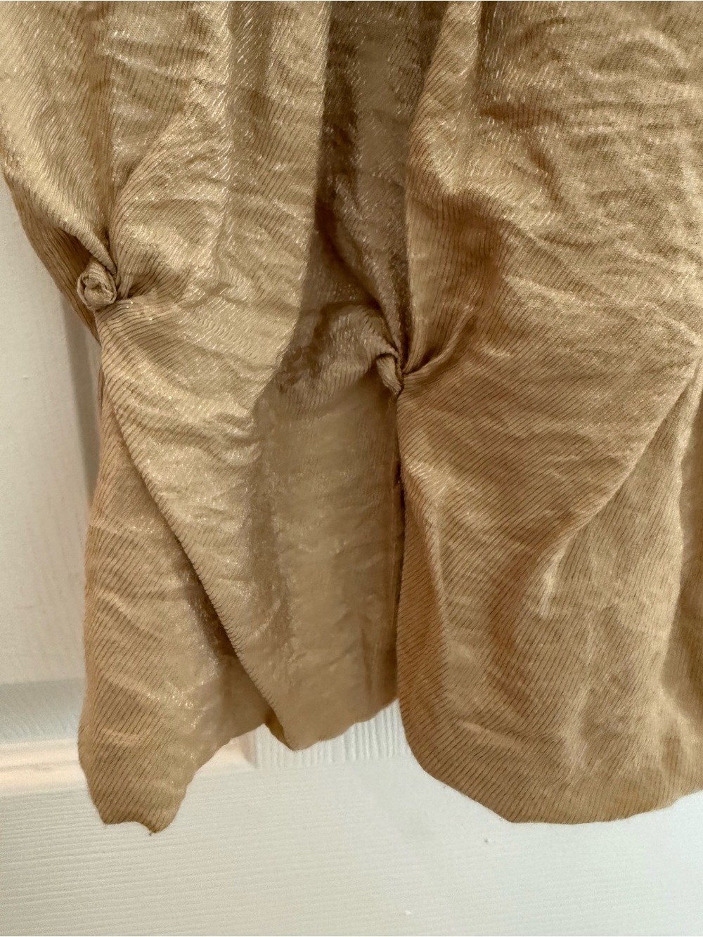 BCBGMaxAzria Gold V-Neck Ruched Waist Cocktail Dress - Picture 7 of 9
